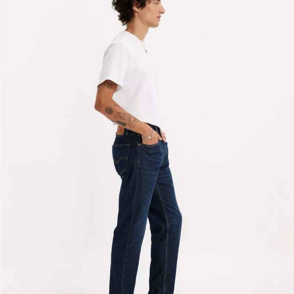 Levi’s men’s 36/30 505 denim jeans dark wash with front zip straight leg - Picture 2 of 10